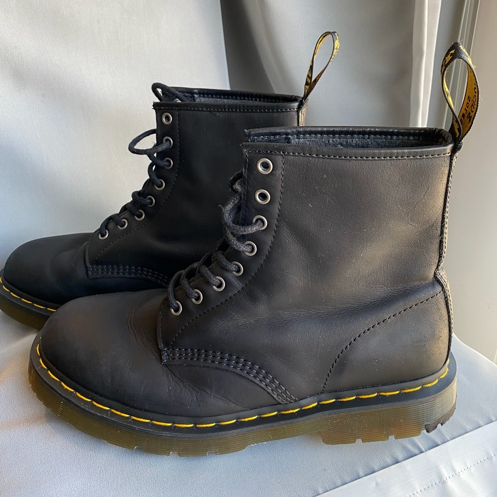Dr. Martens black 8 eyelet boots, mens size 11, gently worn